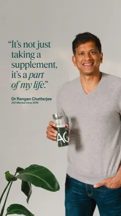 Recommended by Dr Rangan Chatterjee AG1 ad: Recommended by Dr Rangan Chatterjee