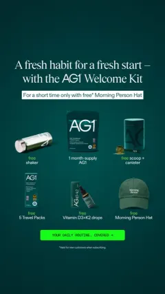 Back by Popular Demand: The Morning Person hat Returns AG1 ad: Back by Popular Demand: The Morning Person hat Returns