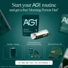 Back by Popular Demand: The Morning Person hat Returns AG1 ad: Back by Popular Demand: The Morning Person hat Returns